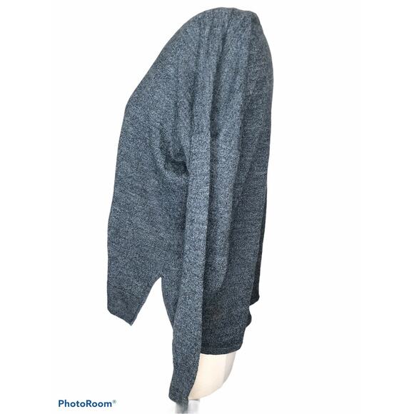 Madewell Sz L 47"B Lagenlook Gray Merino Wool Blend High Low Southstar Sweater - Picture 3 of 9
